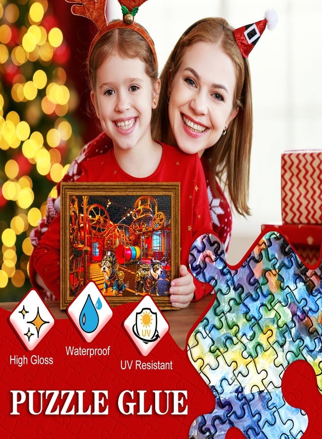Limino Jigsaw Puzzle Glue with Applicator, Puzzle Mounting Kit with 2 Brushes, Toxic-Free, Fast Drying, Long-Lasting, Clear Puzzle Sealant for Puzzles up to 5000 Pieces, Suitable for Various Puzzle Frames - Image 3